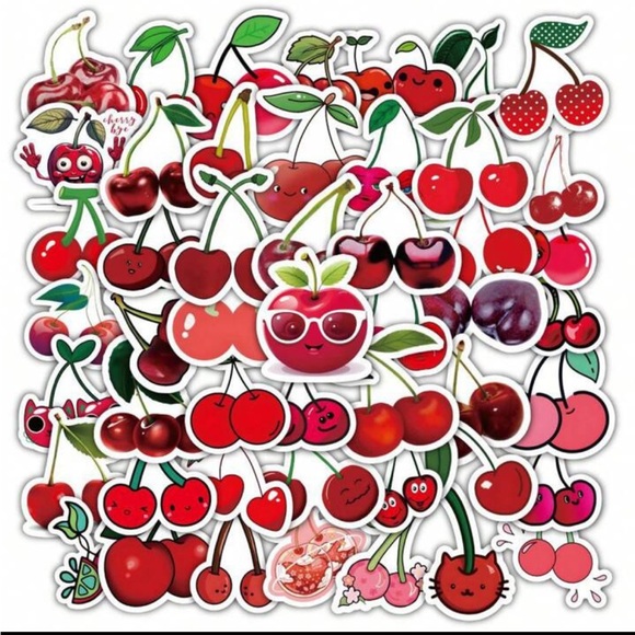 New Cherry Sticker Pack of 60 - Picture 1 of 8